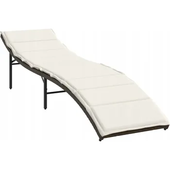 Zahradní lehátko Zahradní lehátko z PE ratanu, nastavitelné opěradlo, hnědé, 55x199x50 cm