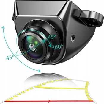 Univerzální couvací couvací kamera typu rybí oko 170° s 360° nastavením, prémiová kvalita!