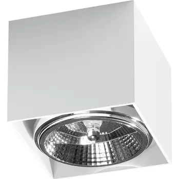 Moderní stropní svítidlo BLAKE bílé čtvercové do kuchyně a obýváku Sollux 12x12 cm