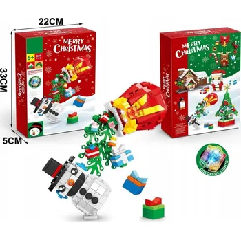 ostatní stavebnice Vánoční Sada Kostek - Dárek se Sněhulákem - 309 dílků