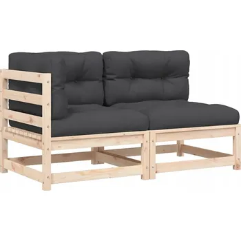 Zahradní lehátko Zahradní pohovka pro 2 osoby s polštáři, antracitová, 140 x 70 x 67 cm