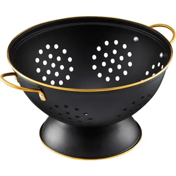 Cedník a síto 61021 Ocelové sítko/cedník s rukojeťmi Royal 24 cm černé AMBITION