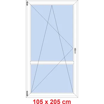 Okno Soft Balkonové dveře s příčkou 105x205 cm, otevíravé a sklopné