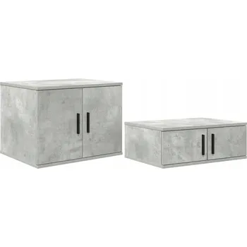 Komoda Úložná skříňka Šedý beton 127x41x40 cm Dřevěná konstrukce
