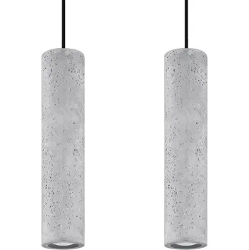 Závěsné svítidlo LUVO 2 šedé betonové moderní nad kuchyňský ostrůvek a do obývacího pokoje