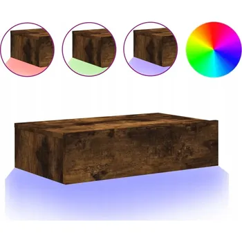 Televizní stolek TV stolek s LED RGB, kouřový dub, 60 x 35 x 15,5 cm