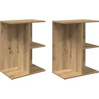 Noční stolek Noční stolek dub artisan 46,5 x 29 x 61 cm, 3 přihrádky, 2 ks