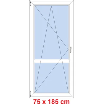 Okno Soft Balkonové dveře s příčkou 75x185 cm, otevíravé a sklopné