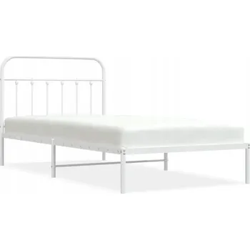Postel Bílý kovový rám postele 207 x 112 x 100 cm s úložným prostorem
