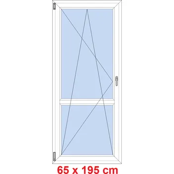 Okno Soft Balkonové dveře s příčkou 60x195 cm, otevíravé a sklopné