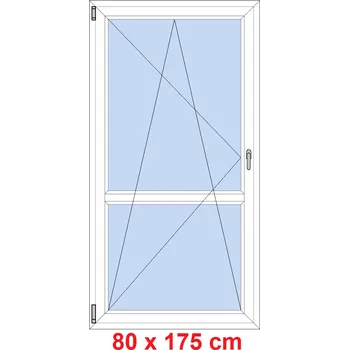Okno Soft Balkonové dveře s příčkou 80x175 cm, otevíravé a sklopné