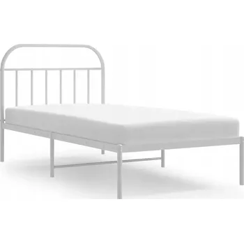 Postel Bílý ocelový rám postele 196 x 105 x 100 cm, pro matraci 100 x 190 cm