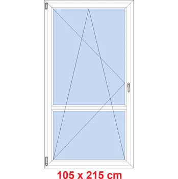 Okno Soft Balkonové dveře s příčkou 105x215 cm, otevíravé a sklopné