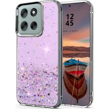 Pouzdro na mobilní telefon POUZDRO ZADNÍ KRYT GLITTER CASE BROKAT PRO MOTOROLA G86 5G 2x SKLO