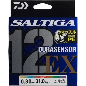Daiwa Splétaná Šňůra Saltiga Durasensosr12 Braid EX +Si3 400 m Multi Color - 0,26 mm 25 kg