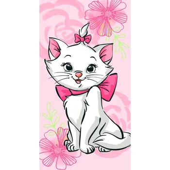 Osuška Marie Cat Pink Flower 70x140 cm