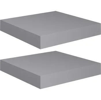 Obraz Sada 2 šedých polic na zeď 23 x 23,5 x 3,8 cm MDF kov