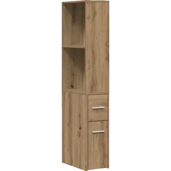 Šatní skříň Úzká koupelnová skříňka dub artisan 22 x 41 x 135 cm s kolečky
