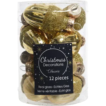 Vánoční dekorace Vánoční Baňky tvarované vánoční koule 4 cm 12 ks