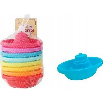 Hračka pro nejmenší HRAČKA DO KOUPELE BAREVNÉ LODĚ LODIČKY 8 DÍLŮ