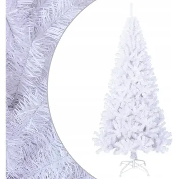 Vánoční stromek Bílá umělý vánoční stromeček stromek 180 cm se silnými větvičkami, PVC, kovový stojan