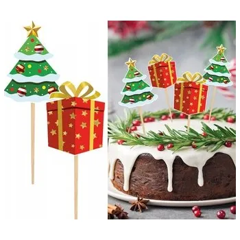 Vánoční dekorace Vánoční zapichovací dekorace vánoční stromeček 12 Ks