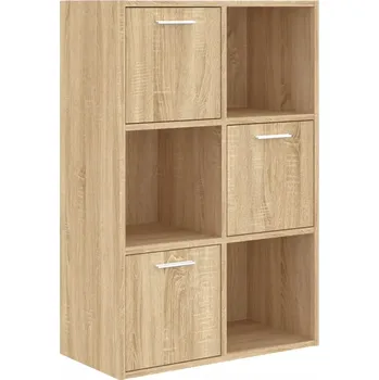 Komoda Multifunkční skříňka se 6 přihrádkami, Dub Sonoma, 60 x 29,5 x 90 cm