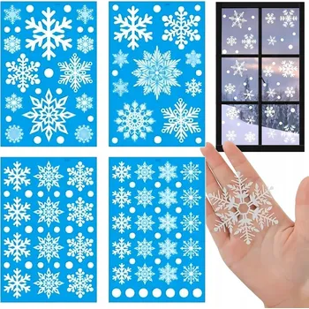 Vánoční dekorace Nálepky na zeď pro děti vánoční na okna okno 1 arch 27 vloček