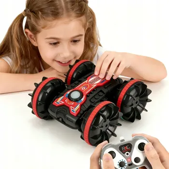 RC model auta DÁLKOVĚ OVLÁDANÉ AUTO RC GESTY AMFIBIE 2 OVLADAČE 4x4 360° PLOVOUCÍ