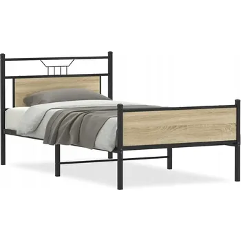 Postel Rám postele s čelem, dub sonoma, 196 x 105,5 x 91,5 cm