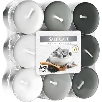 Svíčka Čajová svíčka parafinová Solná jeskyně Aura 18 ks
