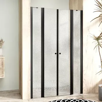 Sprchové dveře BETA LINE II Black 142 Grape Sprchové dveře dvoukřídlé s pevnými stěnami v rovině