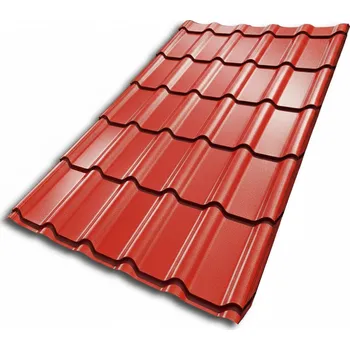 Střešní krytina Plechová krytina Blachotrapez DIAMENT Eco Plus taška 1900 x 1200 x 0,5 mm - PLADUR LESK RAL 3009 oxidovaná červenáantracitová | cena za m²