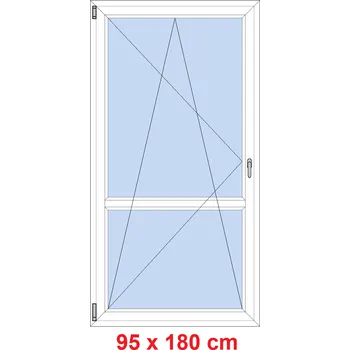 Okno Soft Balkonové dveře s příčkou 95x180 cm, otevíravé a sklopné