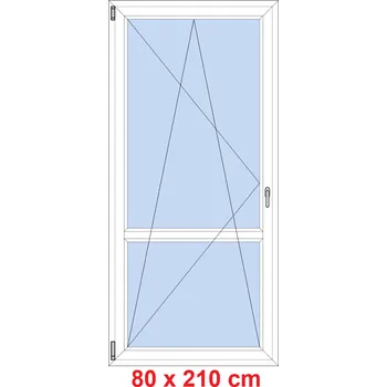Okno Soft Balkonové dveře s příčkou 80x210 cm, otevíravé a sklopné