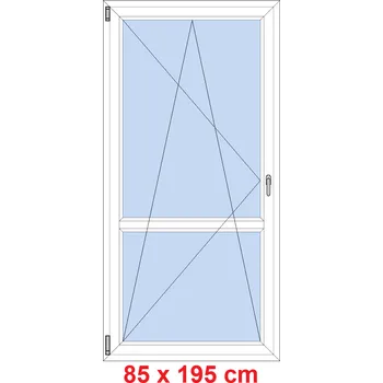 Okno Soft Balkonové dveře s příčkou 85x195 cm, otevíravé a sklopné