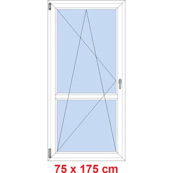 Okno Soft Balkonové dveře s příčkou 75x175 cm, otevíravé a sklopné