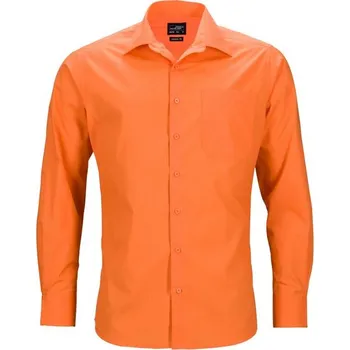 James & Nicholson (Daiber) Pánská košile s dlouhým rukávem JN642 - Oranžová | 6XL