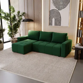 Sedací souprava PRM Rohová sedačka PORTO, 231 cm Roh pohovky: Levý roh, Barva látky: KRONOS 19 (Smaragdová zelená)