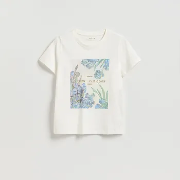 Dámské tričko Reserved - Tričko s potiskem - krémová - 161HT-01J - 161HT-01J-S