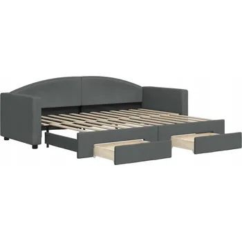 Pohovka Rozkládací pohovka 2v1, tmavě šedá, 223x90x75 cm, se zásuvkami