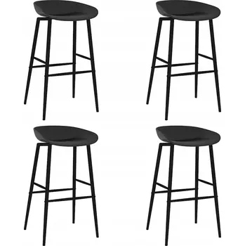 Barová židle Sada 4 barových židlí PP kov, černé, 48x47,5x95,5 cm