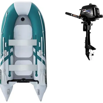 Člun Člun GLADIATOR CLASSIC B330AD sea green white - nafukovací člun s vysokotlakou podlahou - sada: se spalovacím motorem PARSUN F2,6 1,9 kW