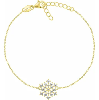Módní doplněk Brilio Silver Pozlacený náramek se zirkony Vločka BRC253Y + 2 měsíce na vrácení zboží