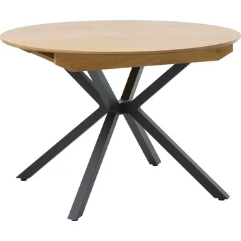 Jídelní stůl Unique Furniture Černý rozkládací jídelní stůl Cesura 120/170 x 120 cm s dubovým dekorem