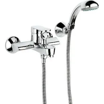 Vodovodní baterie RAF MILANO vanová nástěnná baterie, s přepínačem, se sprchovou soupravou, chrom