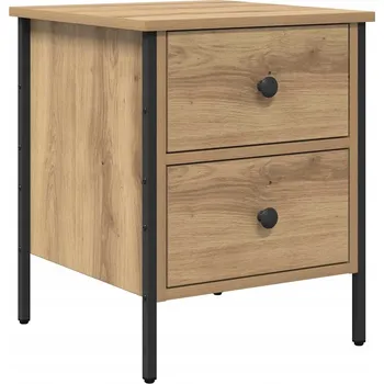 Noční stolek Noční stolek dub artisan 40 x 42 x 50 cm, dřevo a kov