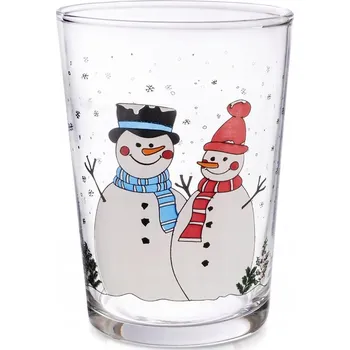 Sklenice Sklenice SNĚHULÁK na nápoje voda džus kakaové mléko pro děti 500 ml