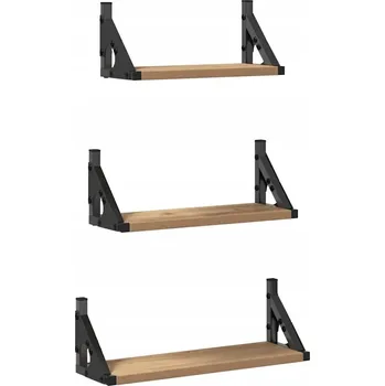 police Sada 3 polic na zeď, dub artisan, 37 x 12 x 13 cm