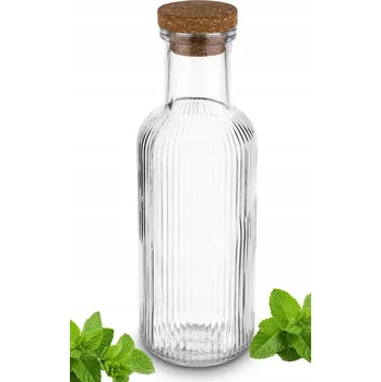 SKLENĚNÁ LAHVIČKA 1L s korkem na nápoje, mléko, vodu, džusy, karafa na alkohol